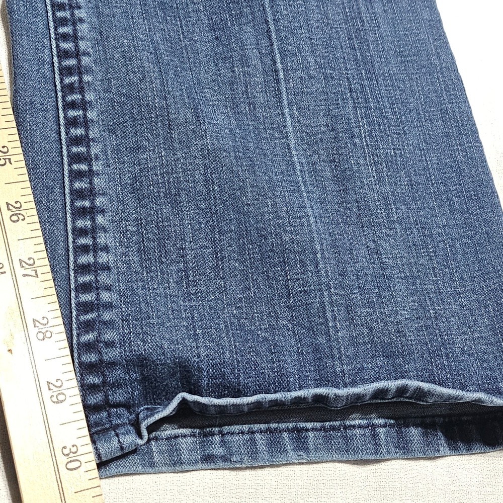 Rock 47 Wrangler Jeans Womens 15/16 Blue Ultra Low Rise Bootcut Rhinestone 40x30 - Picture 11 of 16